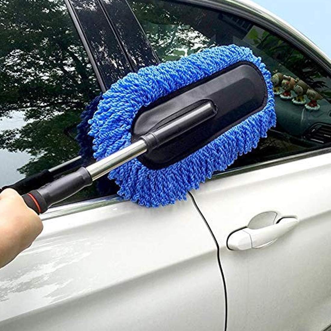 SHAGUN Extendable Microfiber Car Duster β Scratch-Free Cleaning Brush | Soft Mop Head for Car, Bike, Home & Furniture | Dust Remover with Long Handle